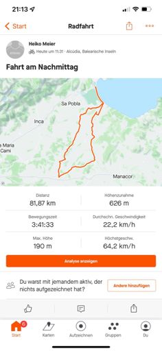 Das war die komplette Tour heute. Hat Spaß gemacht : viele ruhige Straßen mit schönen Ausblicken, idyllisch - wer braucht da eigentlich noch einen Tourguide...?