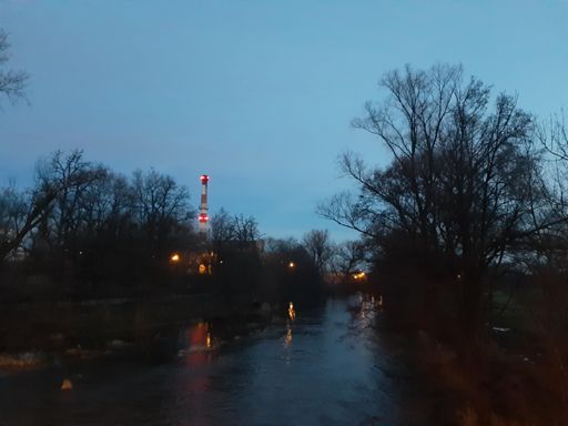 Prosna w Kaliszu zaraz przed świtem