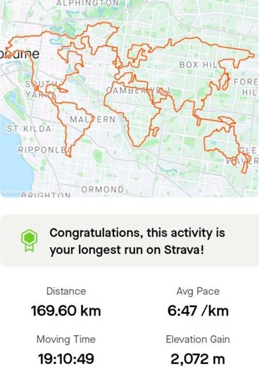 Actual on course moving time/pace