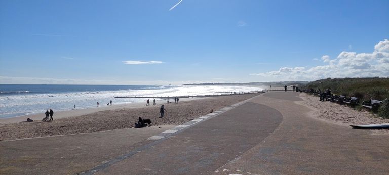 South with St Mary's Island lighthouse