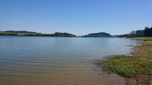 Vodní nádrž Slezská Harta - tomu se v tom horku nedalo odolat :-)