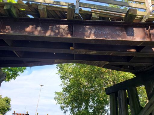 One of the cross beams does not look like the others. 