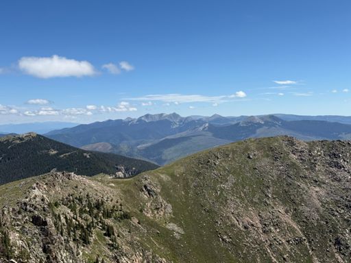 Looking North along the Sangre de Cristos at Truchas Peaks