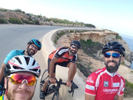 Justin, Gerard, Michael and I near the village set of the Popeye film.
