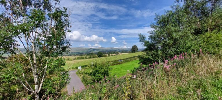 And many photos of changing landscapes.   This is north of Harstanes, looking north towards the Campsie Fells of central Scotland. Perhaps in the direction of its second highest point Meikle Bin. https://en.wikipedia.org/wiki/Meikle_Bin
