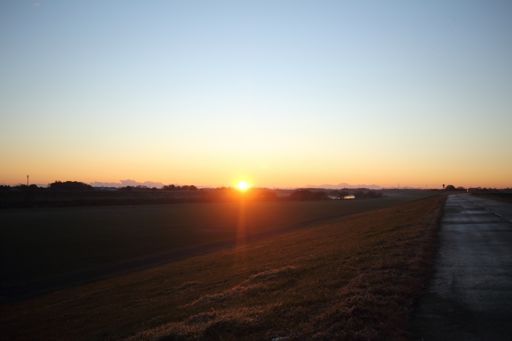 江戸川サイクリングロードから日の出を見る