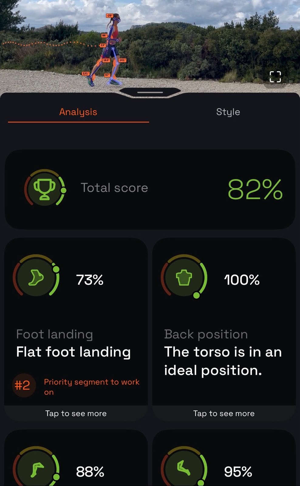 82%: Happy to finally get a nice posture 💪
I am sure trails in the Calanques of Marseille helps 😜