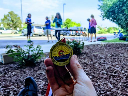 Received a medal at the finish.