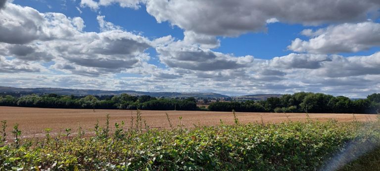 Possibly the Shropshire Hills to our north west. https://en.wikipedia.org/wiki/Shropshire_Hills