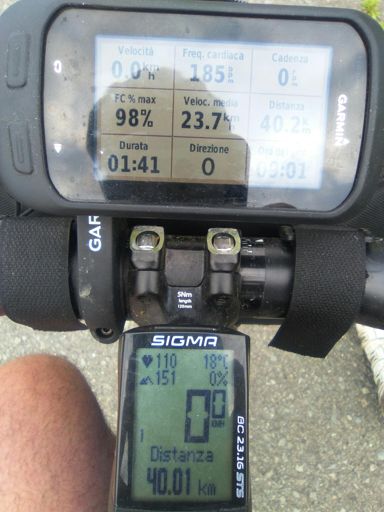 Da notare battiti su Garmin 185, mentre su Sigma 110. Chi ha ragione