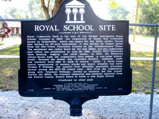 Went through Royal. Slaves in the area were given 40 acres of land after the civil war. Andrew Jackson took a lot of it back but but some areas were missed and there are families in Royal still living on their original 40 acres. I'll take a photo of the the other side of the sign next time!