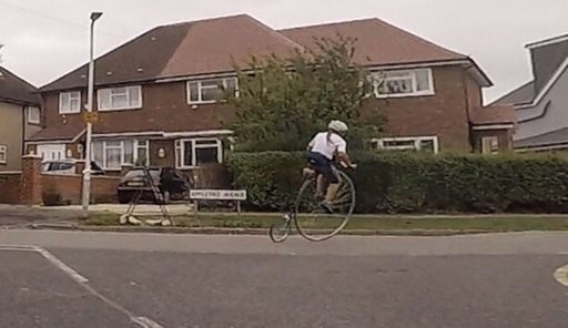 Not often you see a penny farthing- certainly not in Yiewsley!