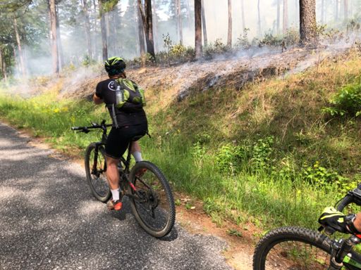 Documenting the flames.