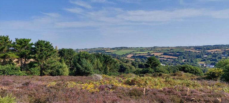 Change in field layout in the hills and valleys, with mine engine houses too.