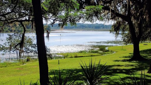 Go straight past the right turn arrow at the east end of Lady Lake Boulevard instead of turning right and you will find Lady Lake  .  .  .  .