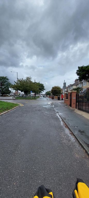 Side road to include, replacing the main road, Lodge Lane just after Treacle Mine Roundabout,  beside it