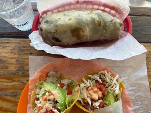 Shrimp Taco Fish Taco and California Burrito highly recommend it :-)