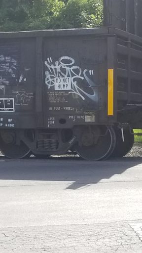 DO NOT HUMP - This train stopped in the road and backed up/moved forward what appeared to be 100 times.  I turned around and left.  Traffic jammin'