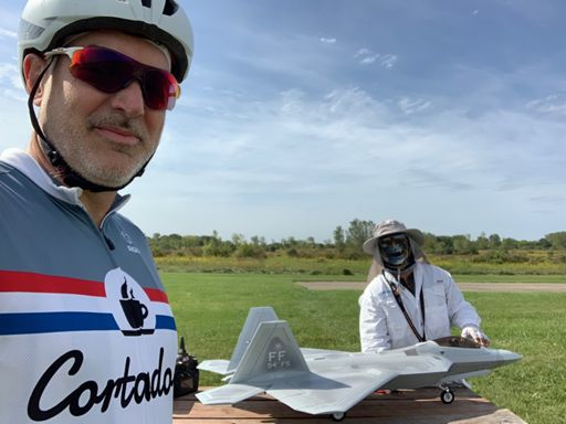 When I see jets in the sky they look small, I thought they would be bigger in real person.  This guy was an ace pilot in high winds. The plane had an actual electric turbine engine. Very cool