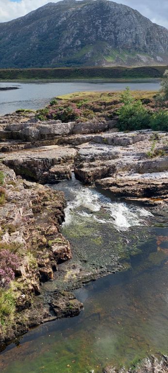 Shame I missed the top of Creag na Faoilinn. Loch-side of weir, north of Polla.