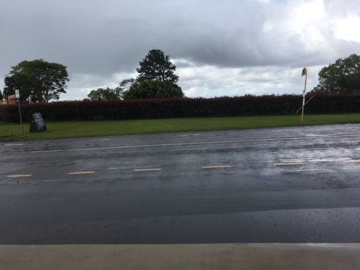 Hiding in a bus shelter