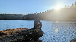 Trail au lac avec mon neveu