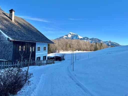 Der Schafberg. Hinter dem Wald fällt man runter nach St. Gilgen. 