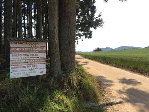 Placa indicativa das possíveis rotas