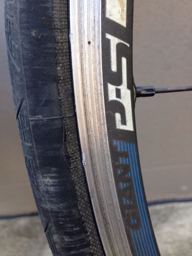 Scraped up the tyre a little with minor gouges to rim