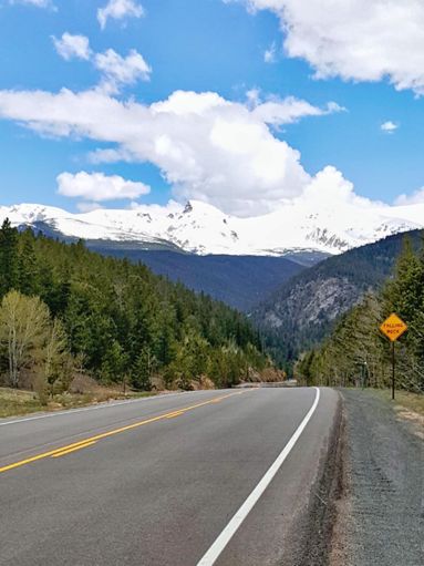 A Beautiful Silver Velvet Ribbon winding through some pretty nice topography; Peak to Peak Hwy.