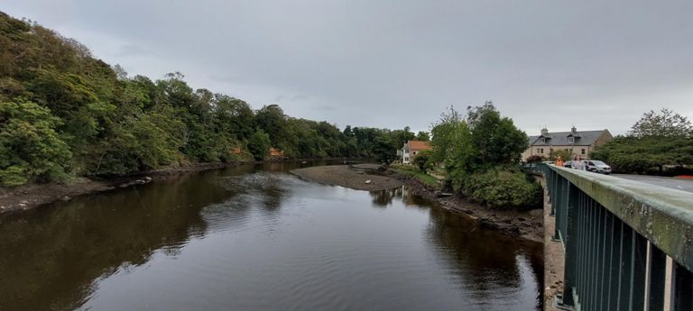 Seaward side of the River Coquet from the A1068 bridge into Warkworth