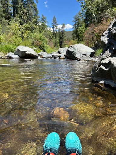 Sitting in the cold creek was awesome!