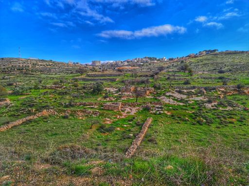 See the ancient ruins below? Bnai Naim village at the top. Apparently the highest Palestinian town in the West Bank.