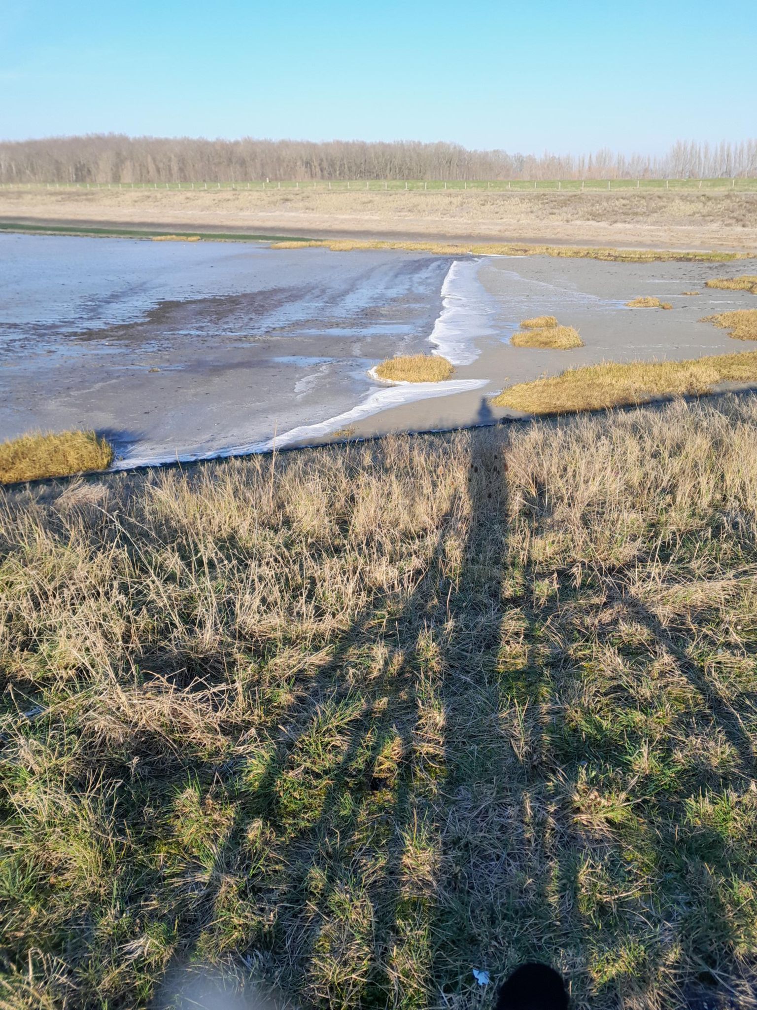 Bevroren stukje strand in de buurt van Kruiningen