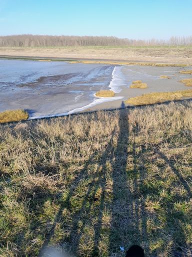 Bevroren stukje strand in de buurt van Kruiningen