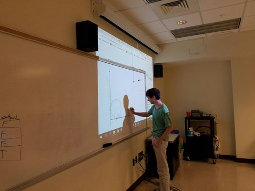 Zach helping us out with his art minor to help visualize a problem we were trying to solve.