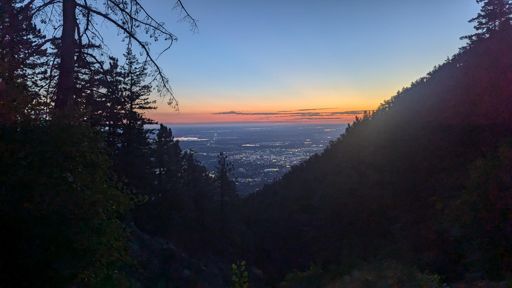 Looking down over Boulder from just below the ladder
