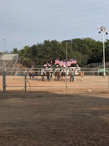 Weird rodeo show. There's no one in the stands.