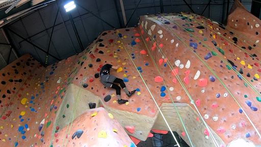 Climb 1 - Yellow 5.9 (F):  I chose the same warm-up route on the Back Slabs West wall as Frank had just climbed, except I climbed and down-climbed it only once.  The down-climb was awkward, especially starting down the lower slab portion.  But the route was interesting and somewhat challenging, I thought, for a 5.9.   More importantly I didn't want to expend too much energy on one route when the day promised to be longer than our usual gym day.