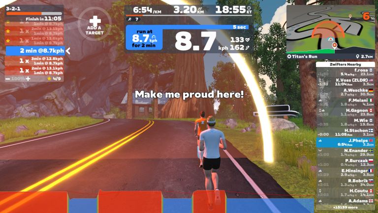 Zwift - 3-2-1 on Titan's Run in Watopia - Interval