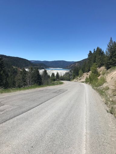 Once you reach the mine the road is paved. Total ride is half gravel half pavement.