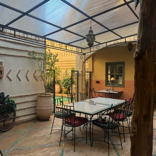 When out for dinner last night  with another couple of bike packers from Holland doing a similar tour to me but in a different direction.(£42 Riad with pool)