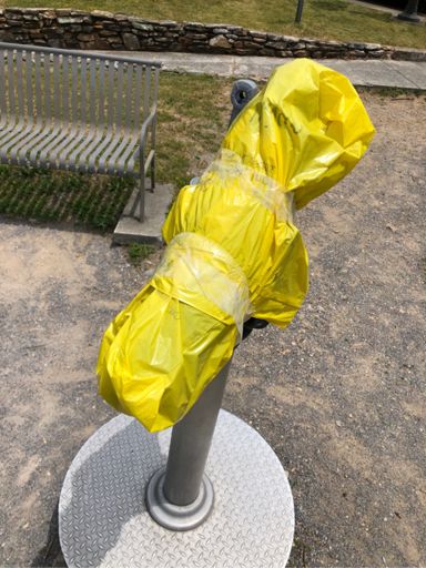 Viewfinder covered up for coronavirus protection.