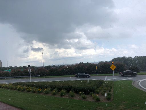 Look at the rain drops. I’m about to get enveloped. Hotlanta In distance.