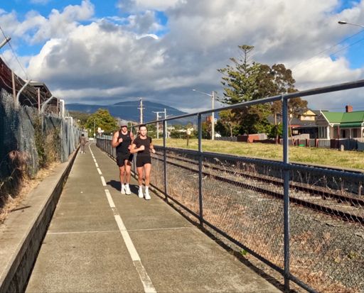 Not a lot of traffic on the bike track at this stage, but both cyclists and runners were out doing their thing