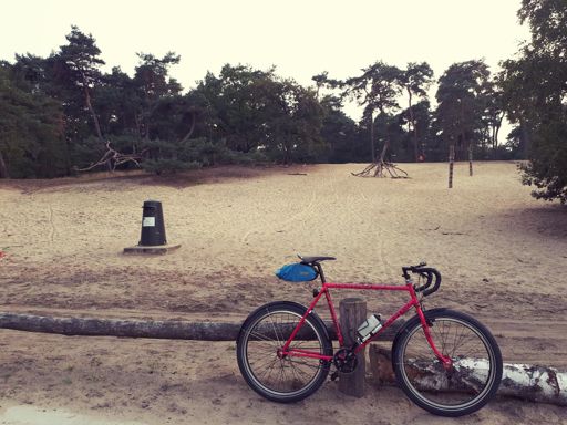 Het zandduin in de boswachterij Dorst. In mijn herinnering was dat véél groter...