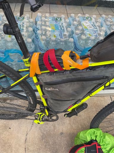 It may not look good but this worked really well freeing up even more space in my frame bag.