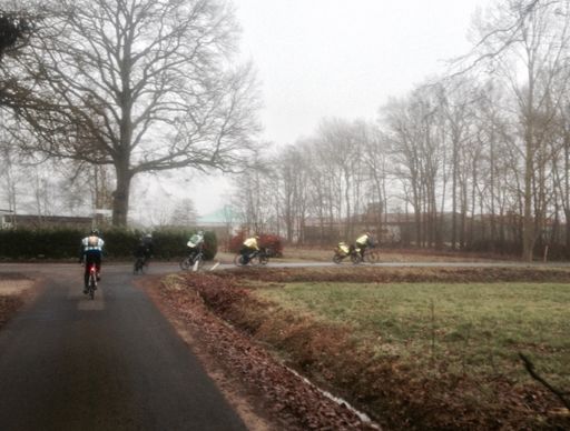 Randonneurs in de bocht