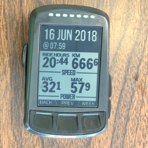 The bike ride of The Beast? Noteworthy detail: the first place in my age group was from Brazil and also used metric unlike most and he had 777km. Conincidence? I think not. Just not sure what it means.