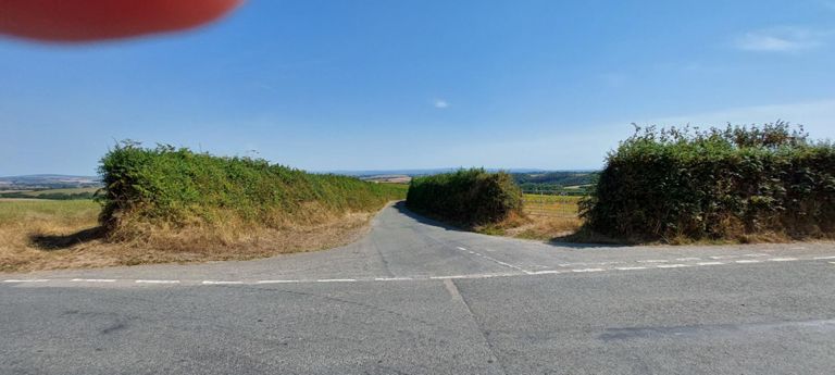 Trinity at 4-way crossing of Tregunnick Lane and Windwhistle: the next 3 photos